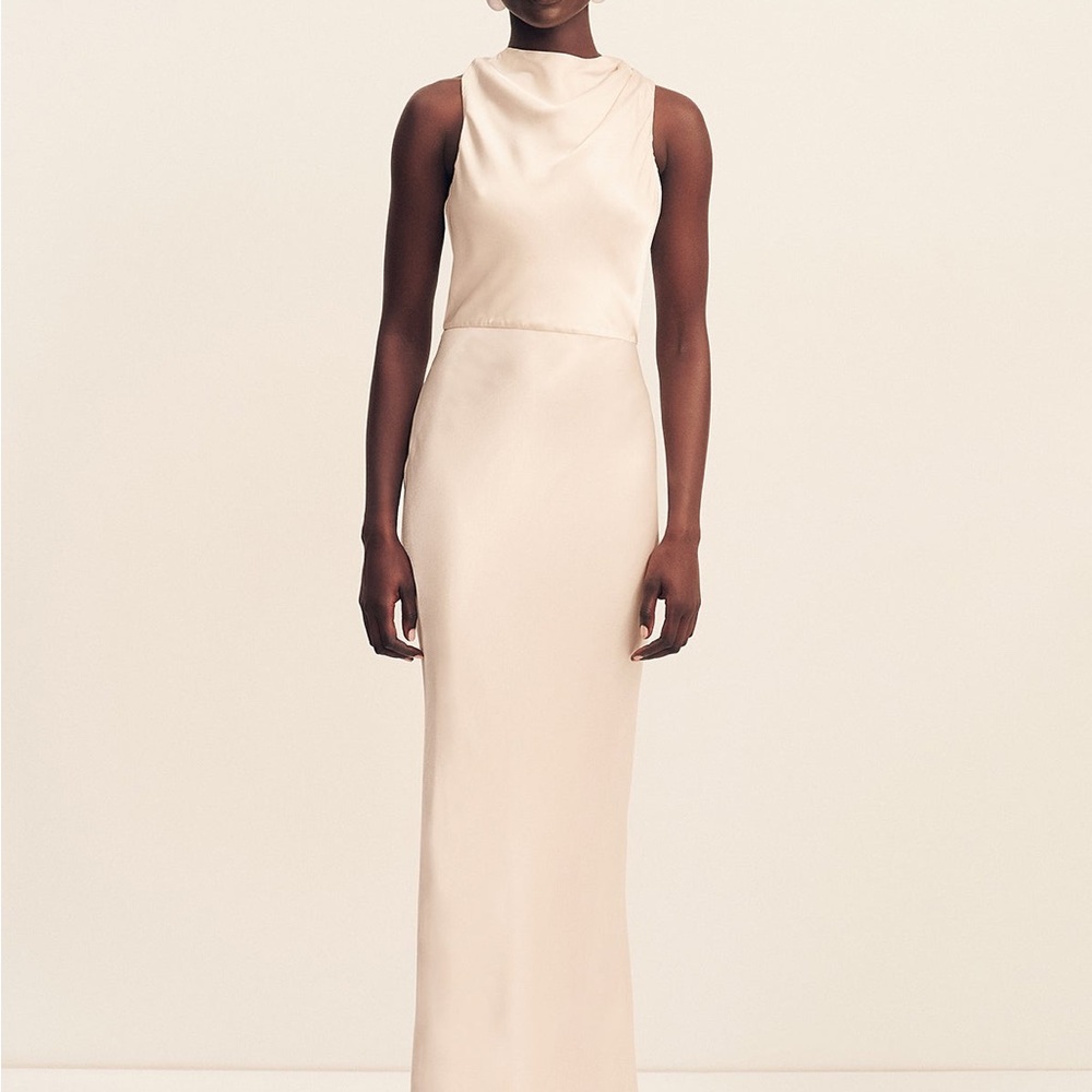 Shona Joy La Lune High Neck Maxi Dress - Cream